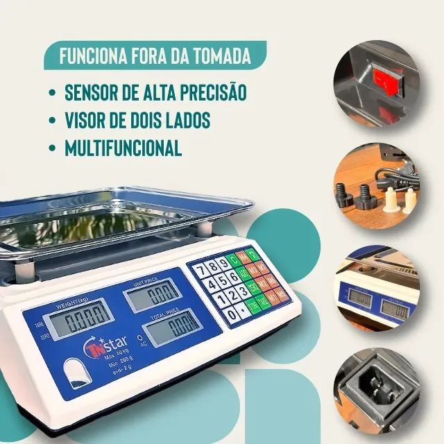 Balança Digital Eletrônica 40kg Bivolt 110V a 220V Nova - Foto 3