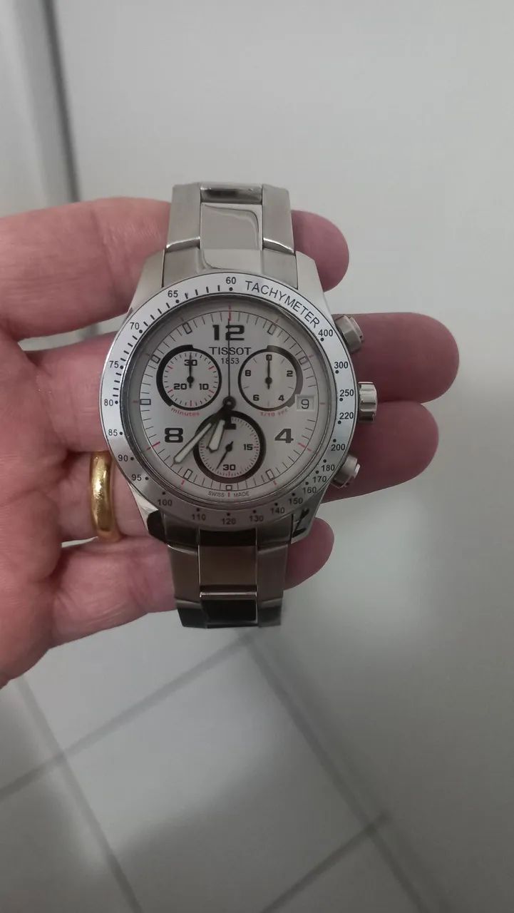 RELÓGIO (TISSOT) *V8* -CRONÓGRAFO- # MOSTRADOR PRATA#