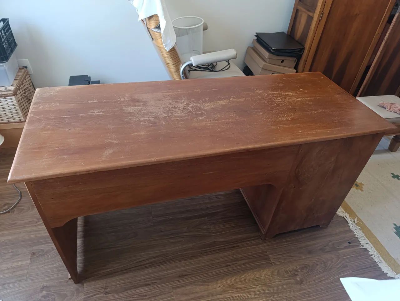 Mesa de escritório madeira maciça de demolição 