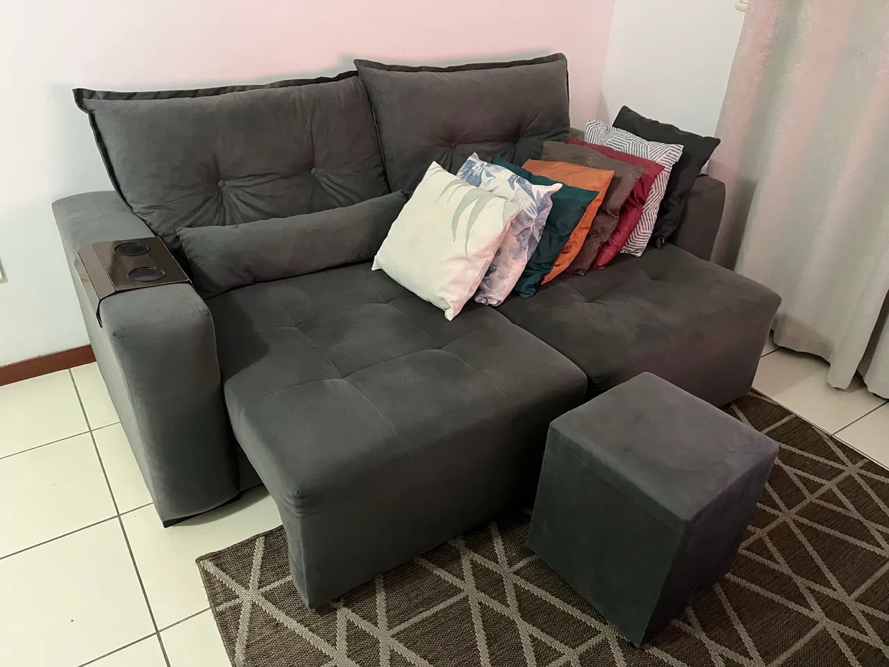 Sofá retrátil 3 lugares 