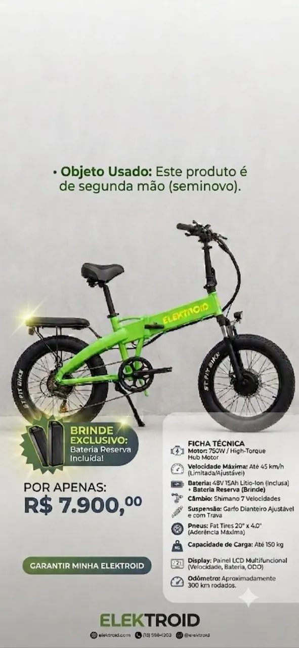 BICICLETA ELÉTRICA DOBRÁVEL 