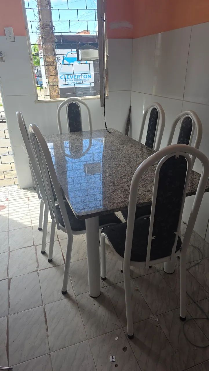 Mesa 6 lugares mármore 