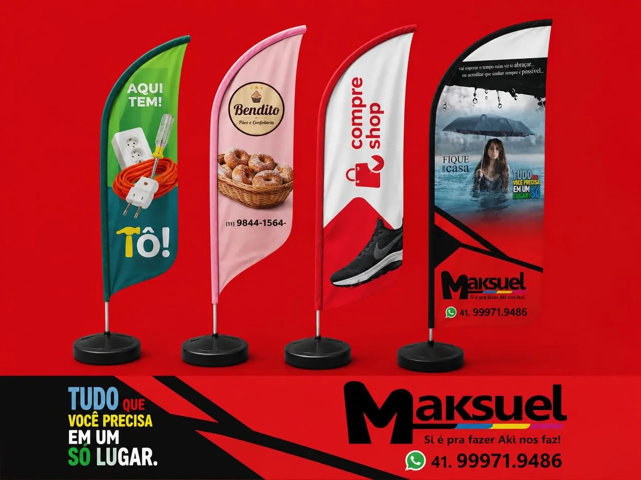 Wind Banner Bandeira Personalizado  - Foto 3