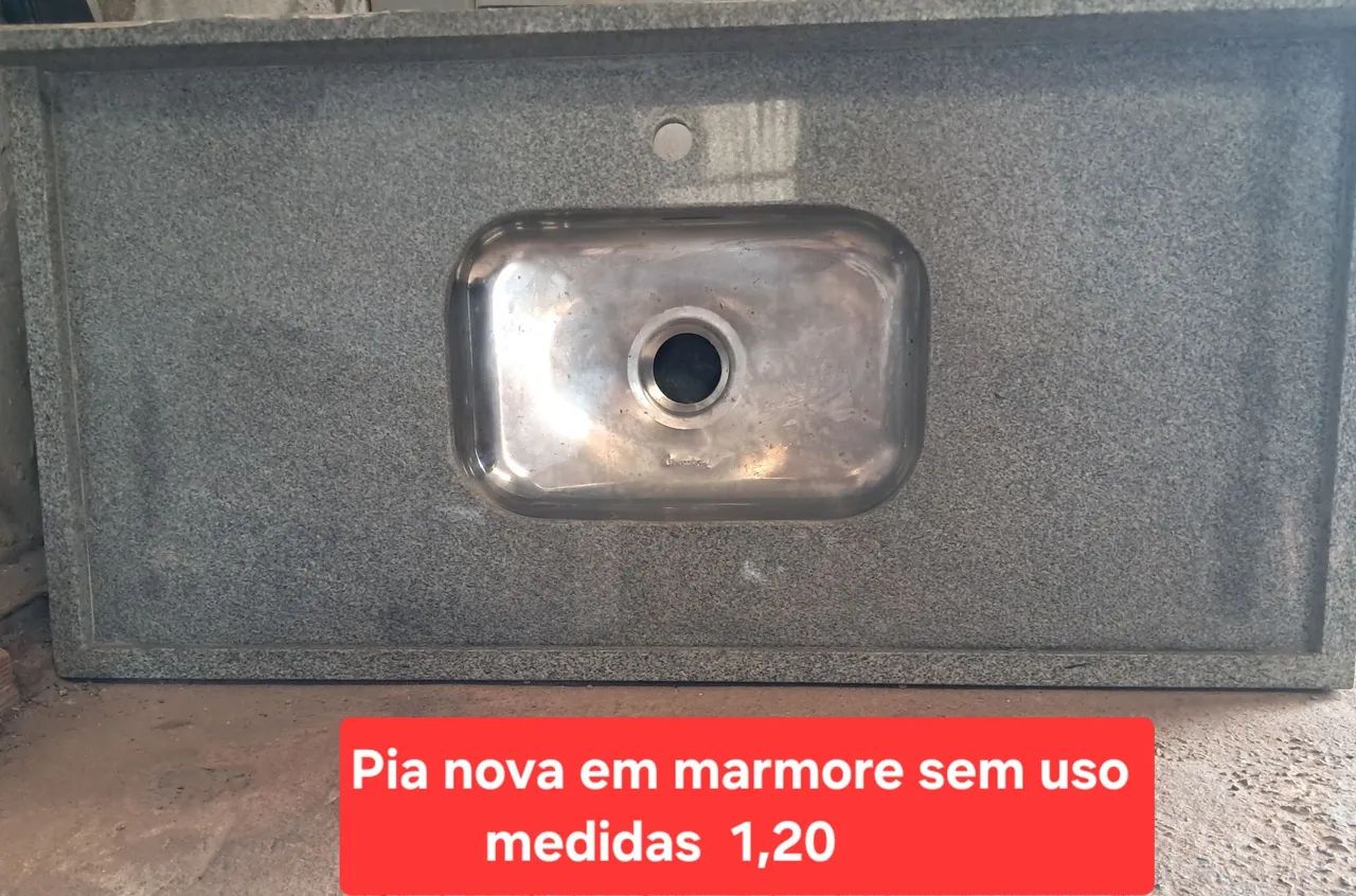 Pia de mármore nova 1,20