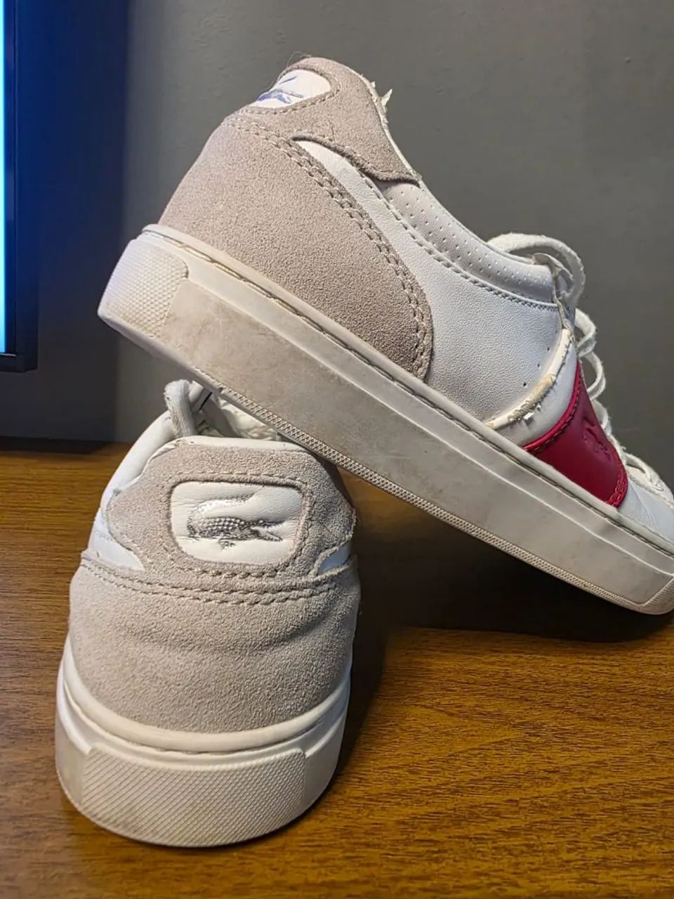 Tenis lacoste branco e vermelho 