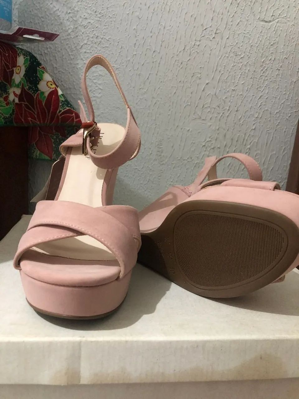 Sandália Denise, Rosa, estilo plataforma - Foto 3