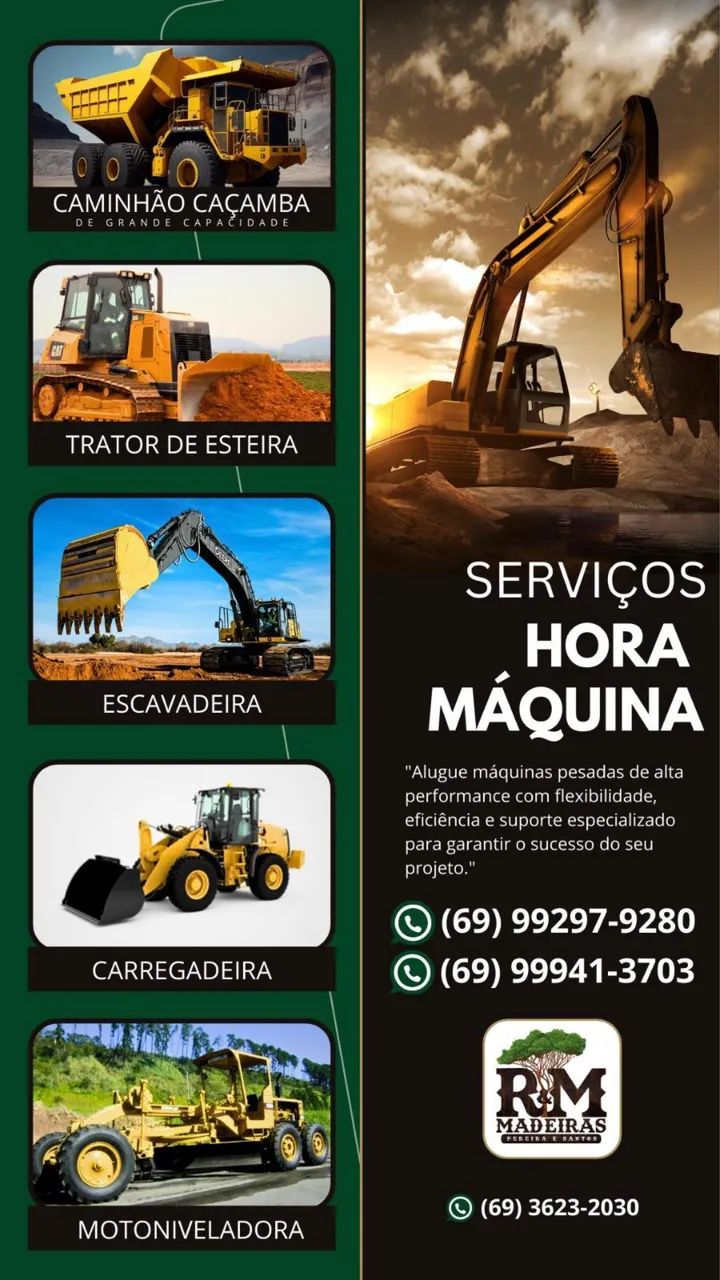 Serviço hora máquina e parceria 
