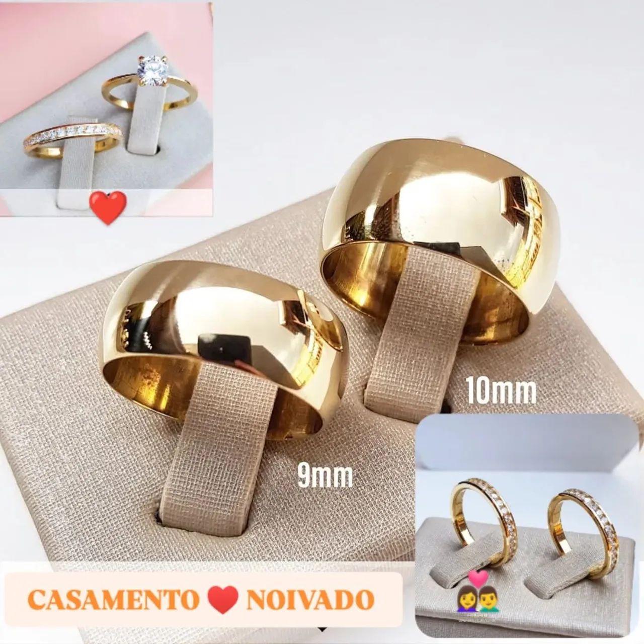 KIT ALIANÇAS BANHADAS A OURO 18K - Foto 4