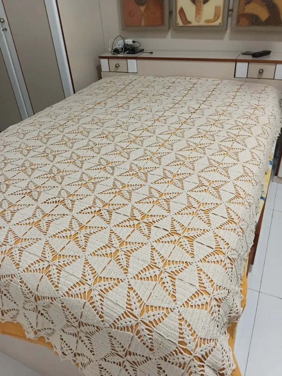 Colcha de crochê artesanal 