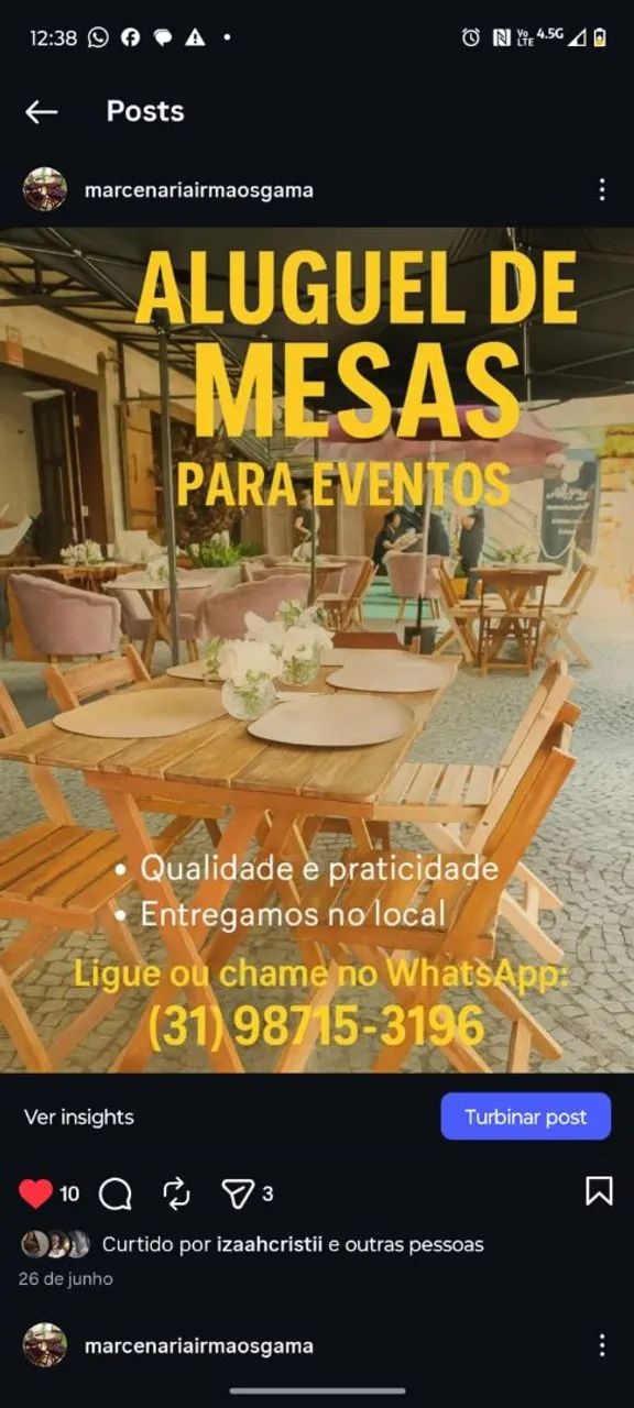 Aluguel de mesas e cadeiras de madeira , dobráveis  - Foto 2