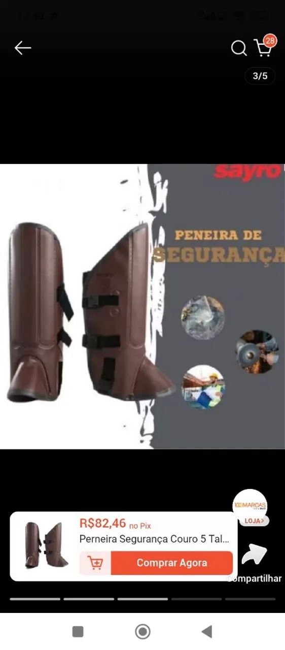 Perneira valcan de bidim com fivela 