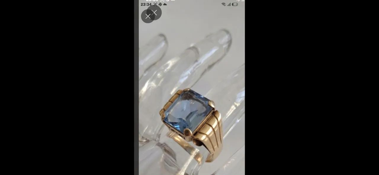 Solitario ouro 18k - pedra agua marinha legítima. Herança de famila 80 anos de historia - Foto 5