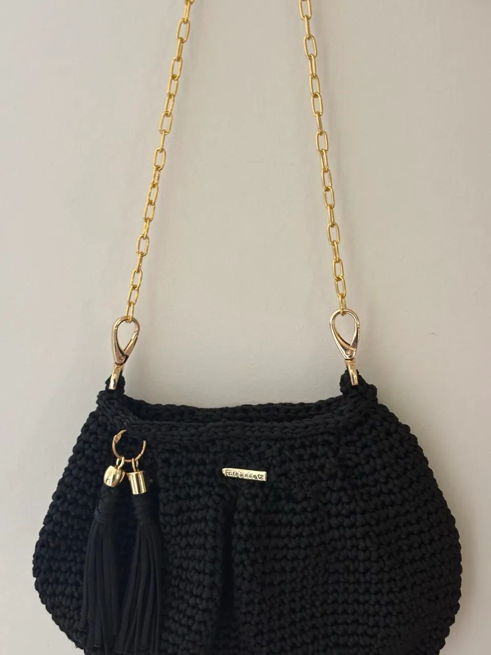 Bolsa preta em crochê  - Foto 4