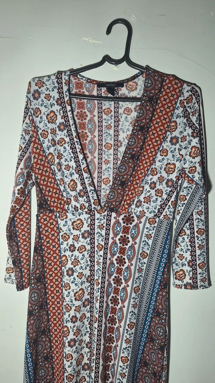 Vestido Longo Boho Chic Estampa Indiana  - Foto 4