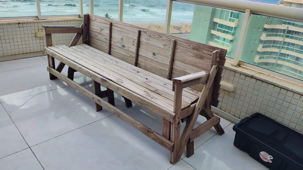 Cadeira e mesa pra varanda de mandeira  - Foto 3