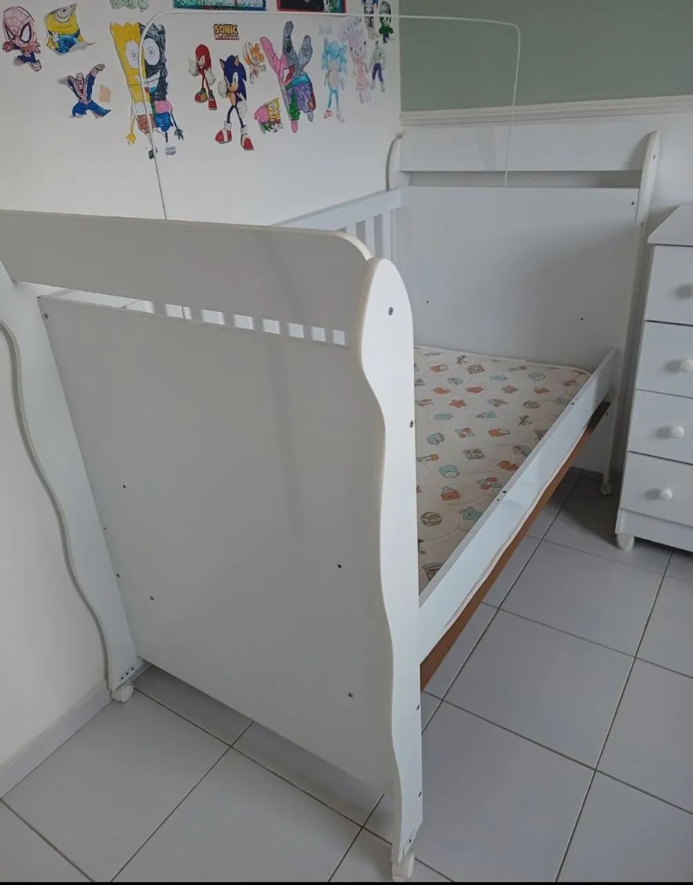 Quarto completo bebê (guarda-roupa, cômoda e berço com colchão) - Foto 4
