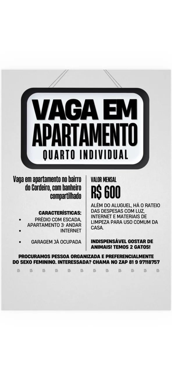 Vaga em apartamento 