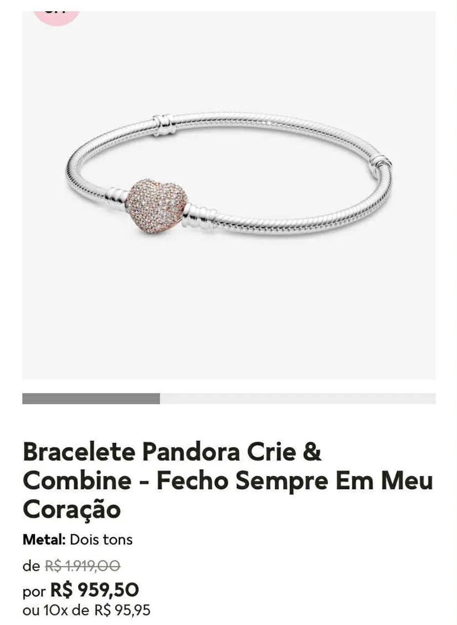 Pulseira Pandora com fecho rose + trava de segurança  - Foto 4