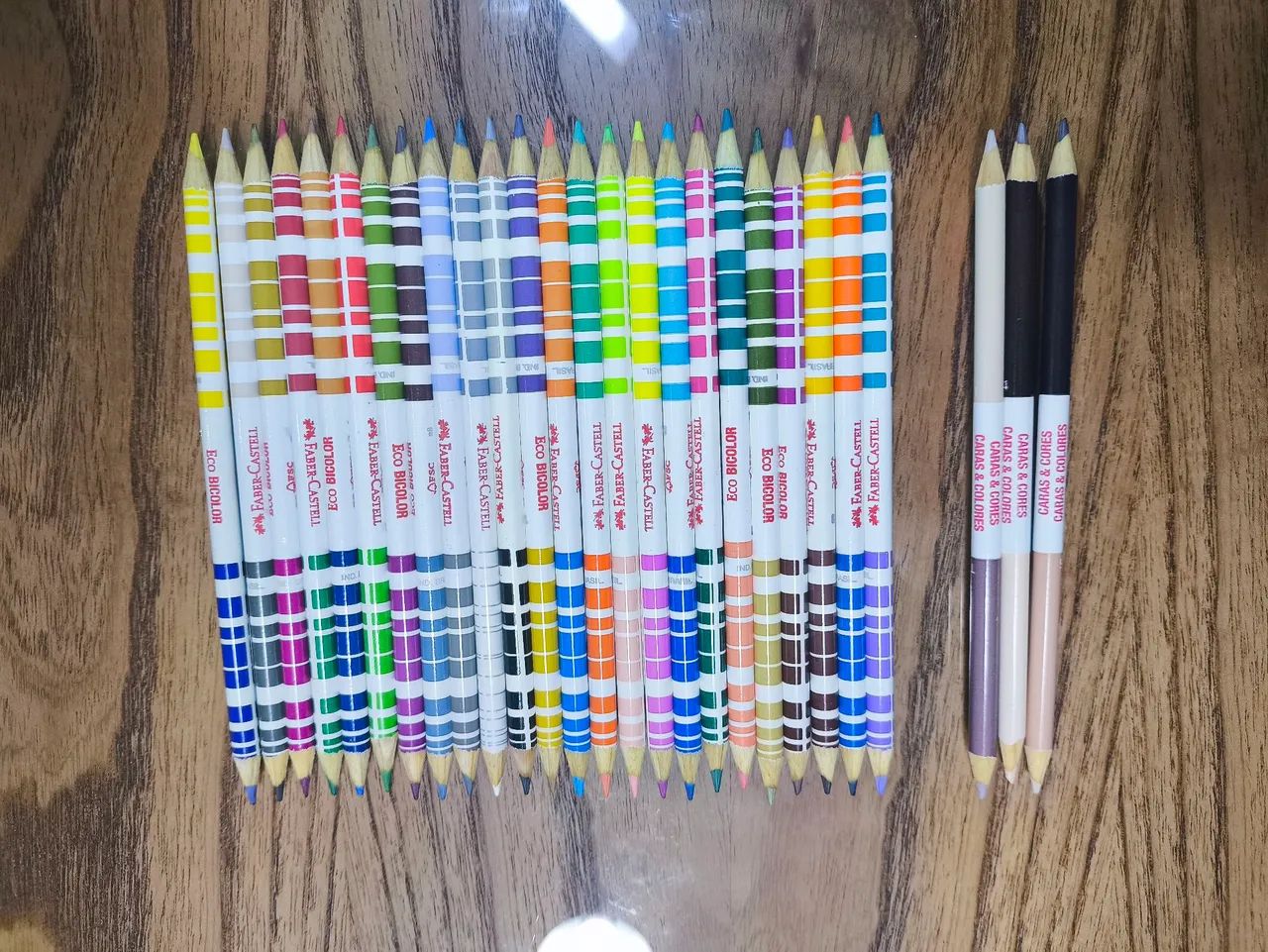 Lápis de cor Faber Castell Eco Bicolor 48 cores + 6 tons de pele - Foto 2