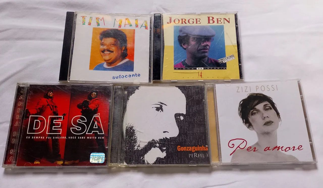 Cds Tim Maia; Jorge Ben; Sandra de Sá; Gonzaguinha e Zizi Possi