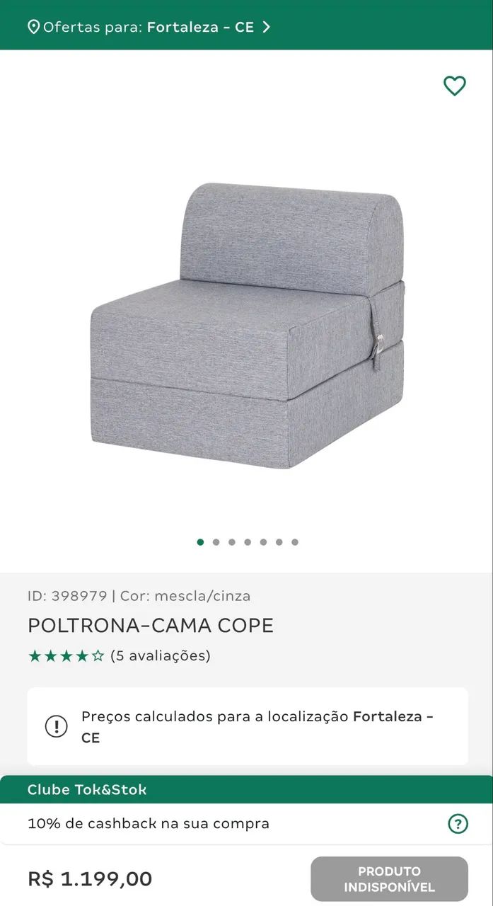 Poltrona Cama Tok Stok Excelente Estado - Foto 5