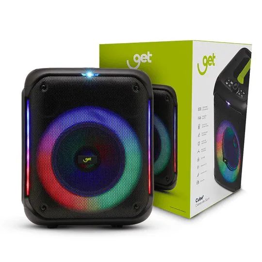 Caixa de Som Bluetooth TWS GET Cube 2 com 2 Microfones e LED - Foto 5