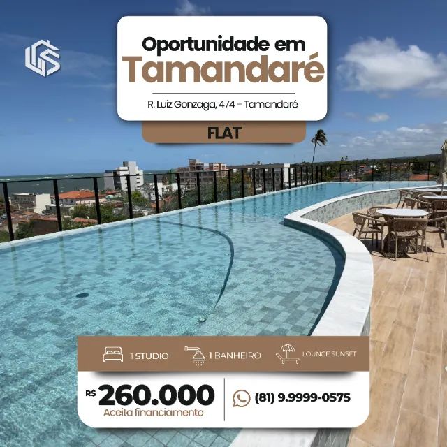 Flat Pronto em Tamandaré | ALMARES | R$ 260 Mil