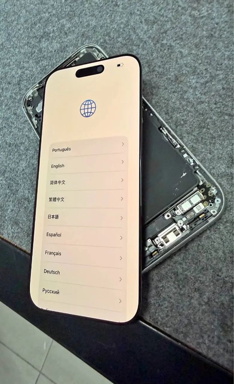 Tela de iPhone pronto na hora