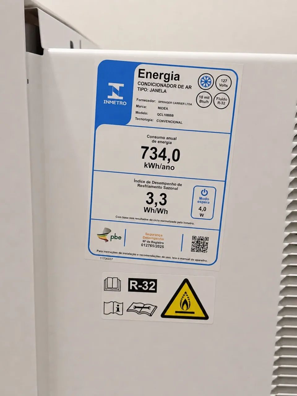 Ar-Condicionado Janela Midea 10.000 BTUs (127V) - 1 mês de uso + Nota Fiscal - Foto 2