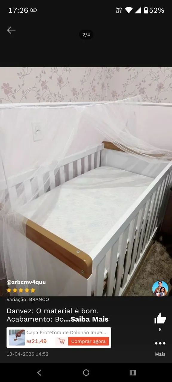 Berço americano com colchão  - Foto 2
