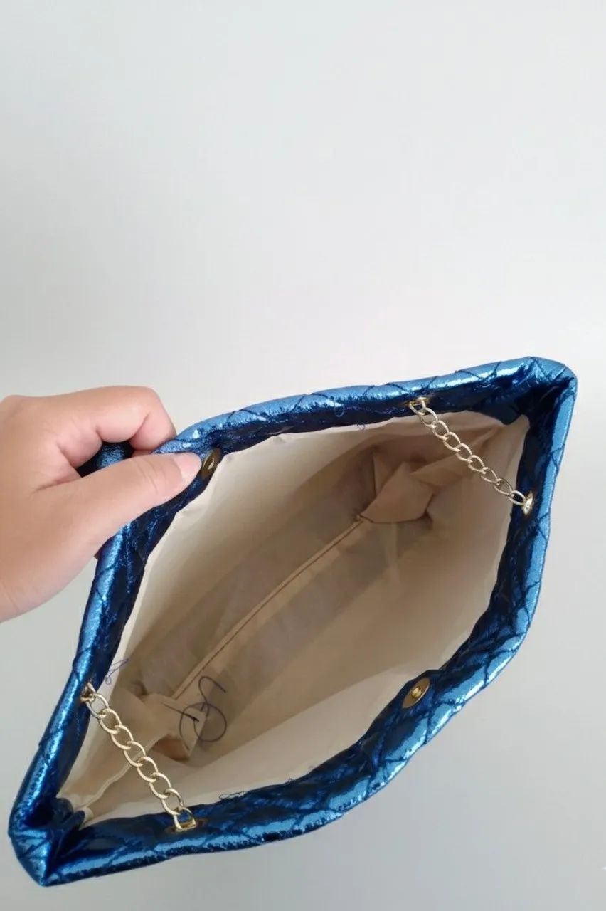 Bolsa Azul Metálico  - Foto 3