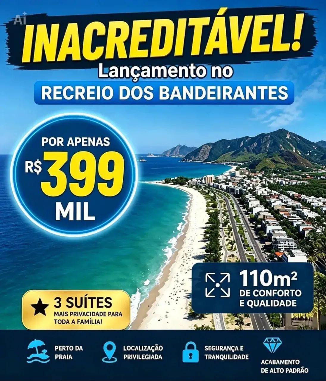 Apartamentos e coberturas com 3 suítes próximo ao Supermercados Guanabara