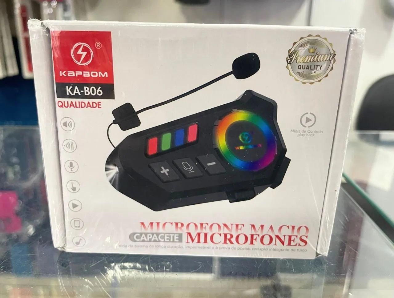 Fone de ouvido microfone Bluetooth para capacete Kapbom KA B06