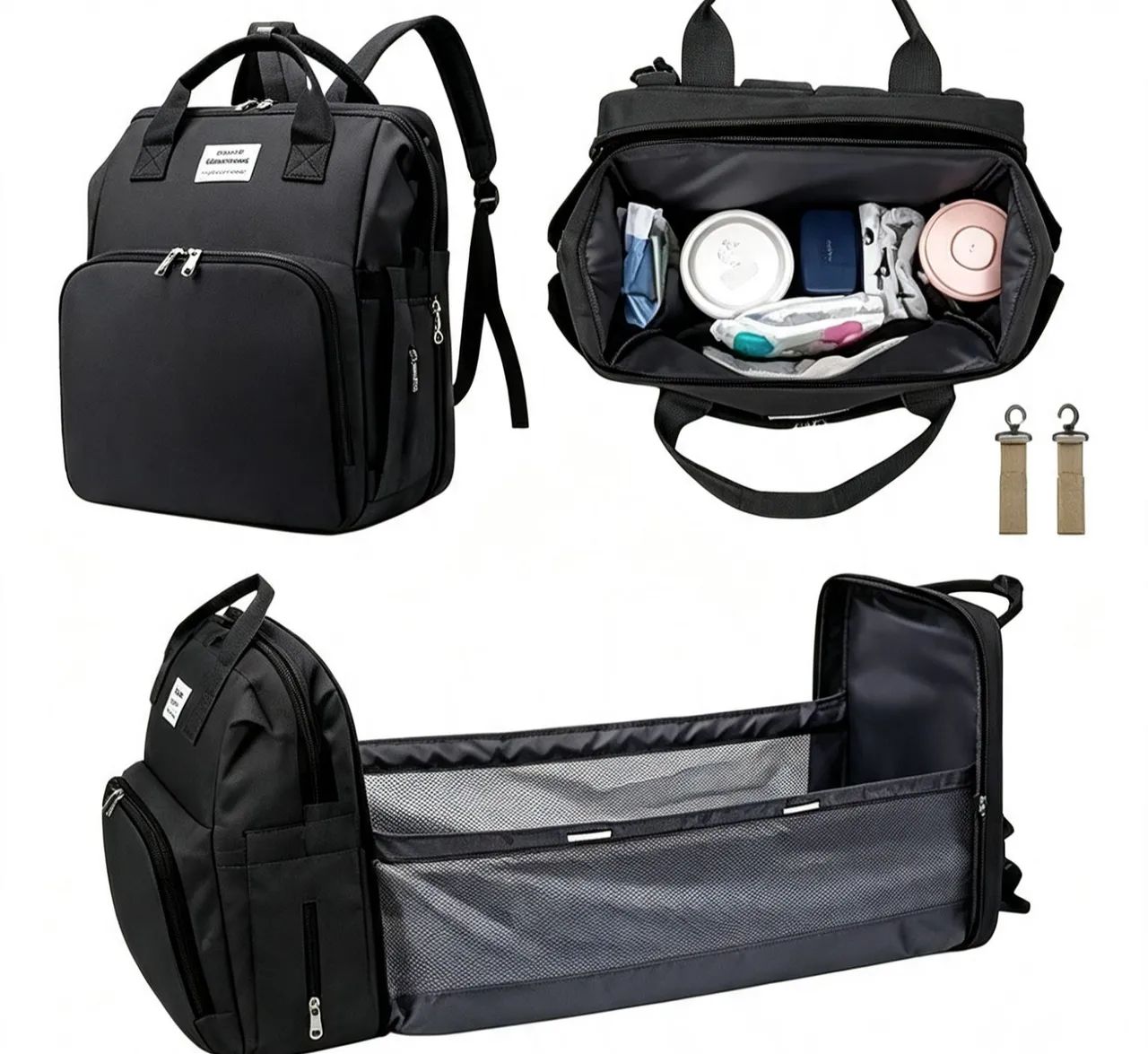 Bolsa Maternidade Mochila Vira Berço + USB - Foto 4