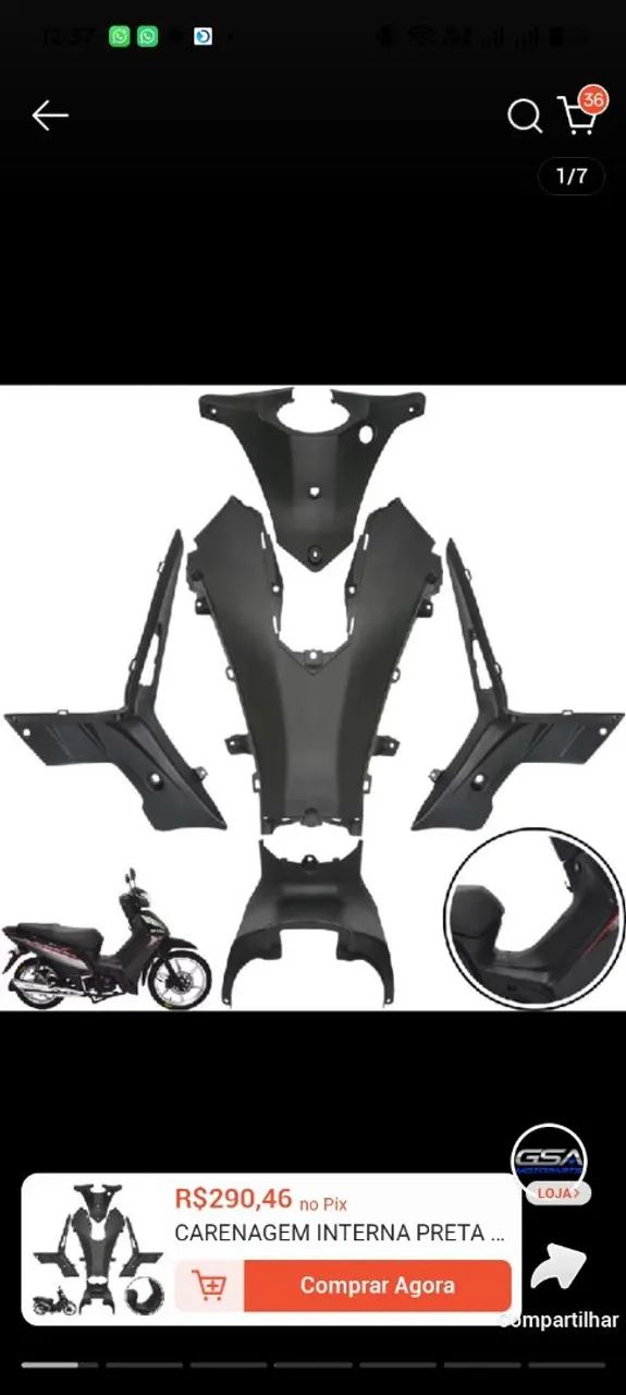 Kit carenagem jet sport Shineray 50cc  - Foto 2