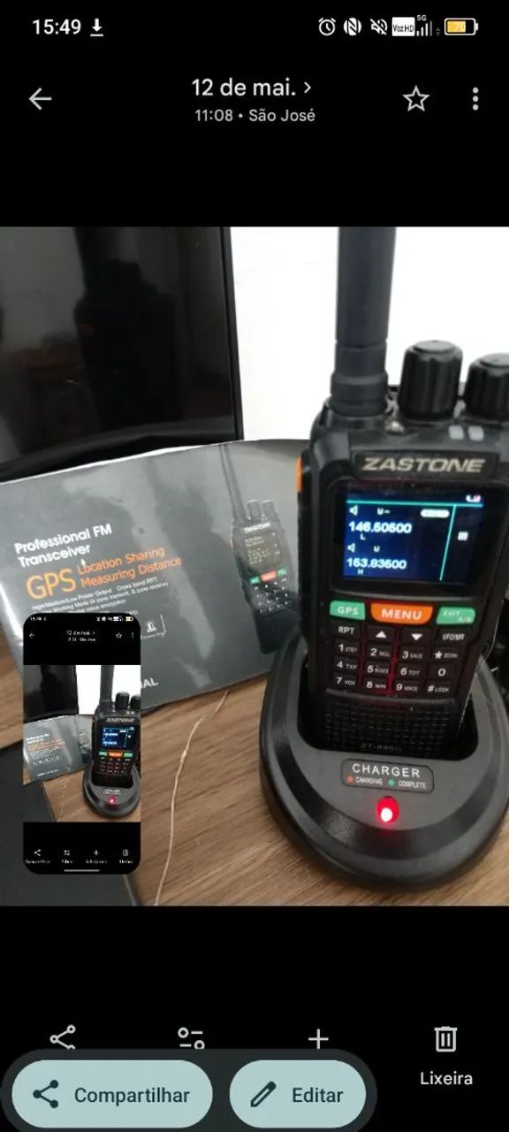 Rádio VHF/UHF com GPS Zastone - Foto 3
