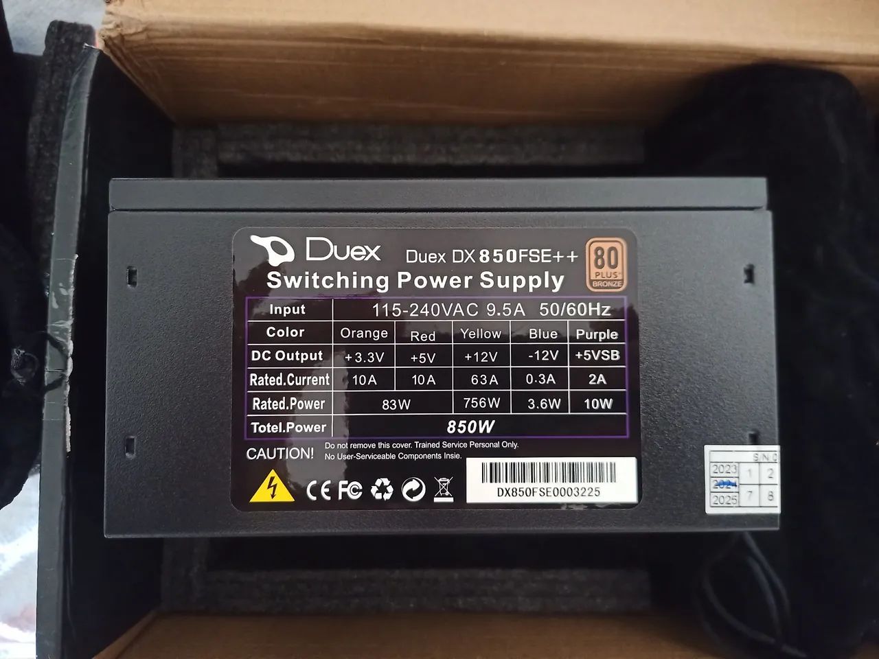 Fonte Duex DX850FSE++ 850W Full Modular 80 Plus Bronze - Foto 4