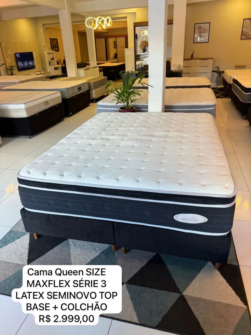 Cama Queen SIZE COM COLCHÃO MAXFLEX LÁTEX - Entrego! - Foto 2