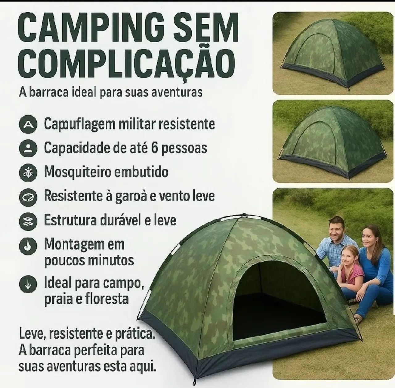 Barraca 6 lugares camuflada - Foto 5