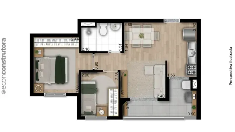 PLANTA 43m²