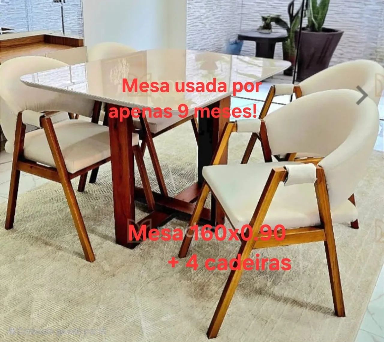 Mesa de 160x090 com 4 cadeiras  - Foto 4