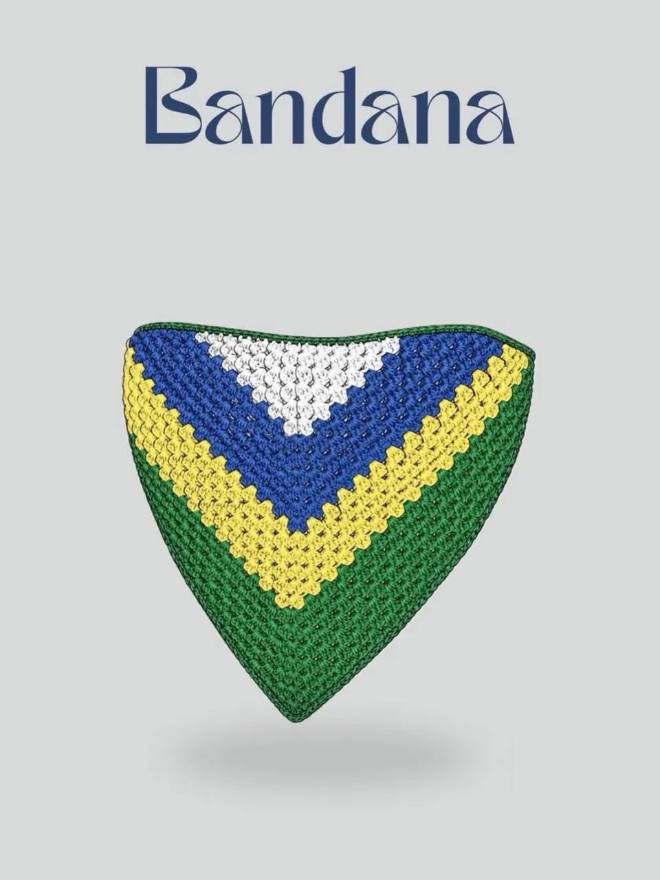 Bandana cropped de crochê Brasil  - Foto 3