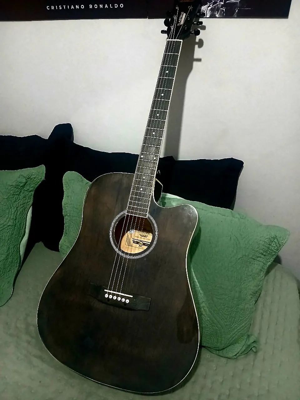 Violão Eletroacústico Waldman DCE-141 GY Folk Aço + Capa (Excelente Estado)