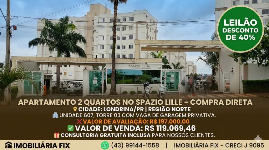 ? APARTAMENTO 2 QUARTOS NO SPAZIO LILLE - COMPRA DIRETA