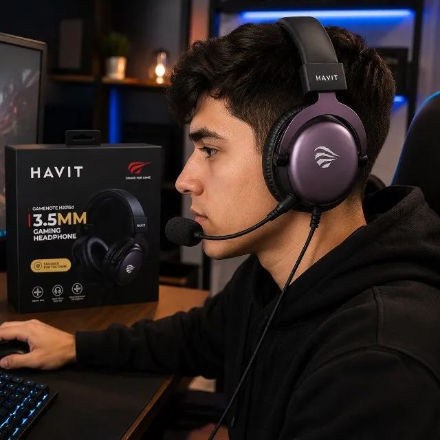 Fone headset Havit H2015D - Foto 2