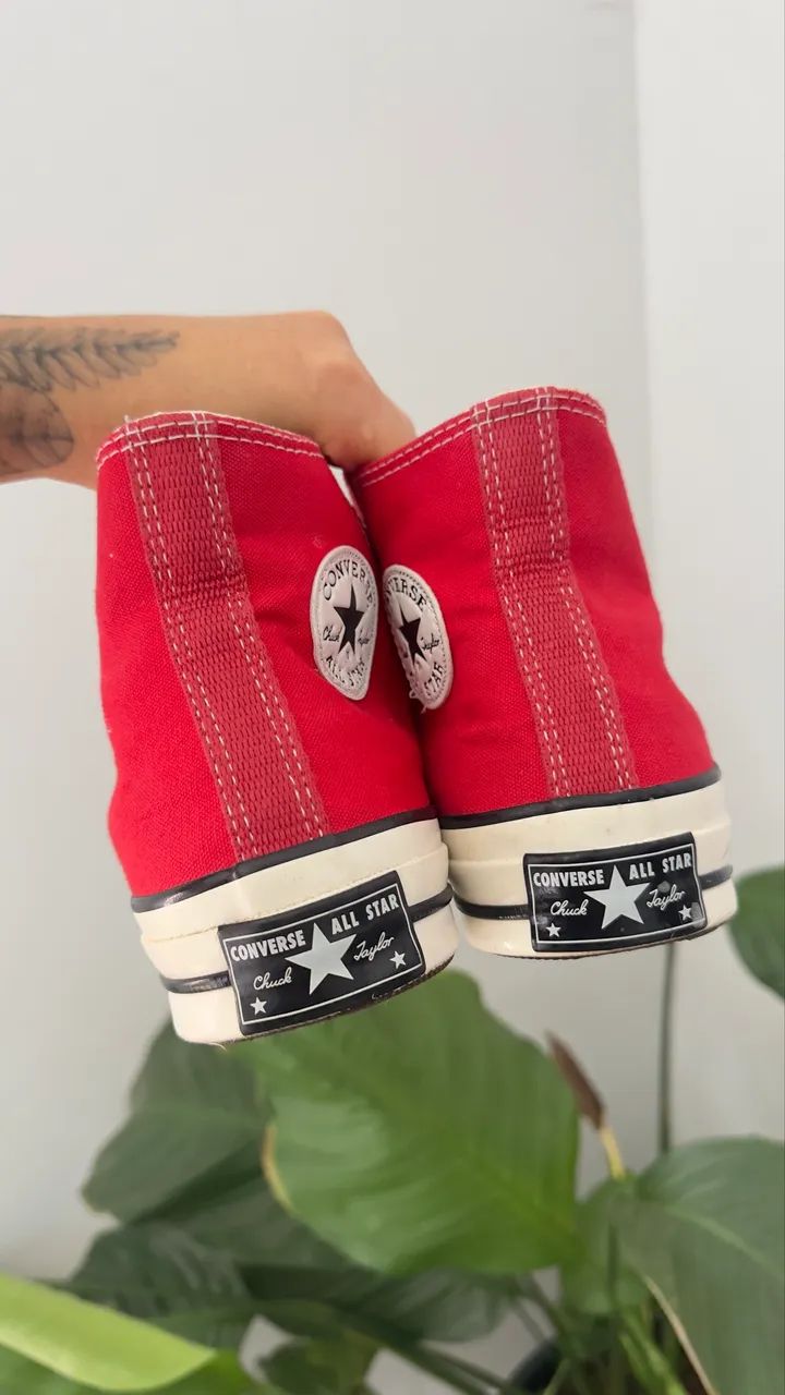 All Star vermelho cano alto plataforma  - Foto 5