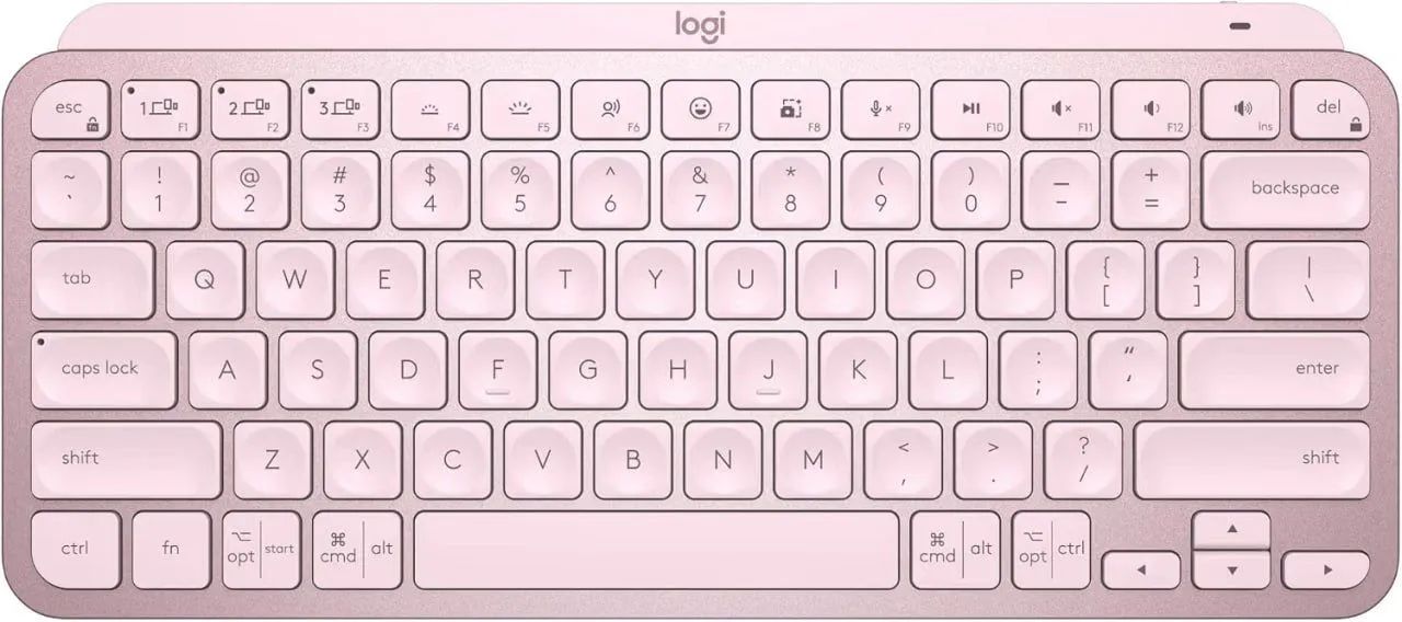 Teclado Sem Fio Logitech MX Keys Mini com Conexão USB ou Bluetooth Easy-Switch Rosa - Foto 4