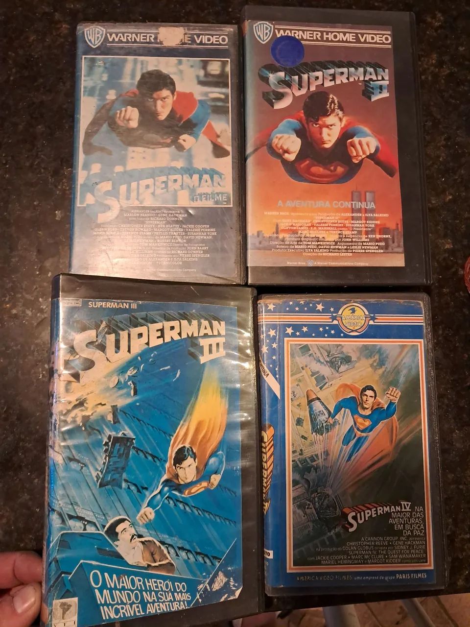 Vhs Superman 1,2,3 e 4.
