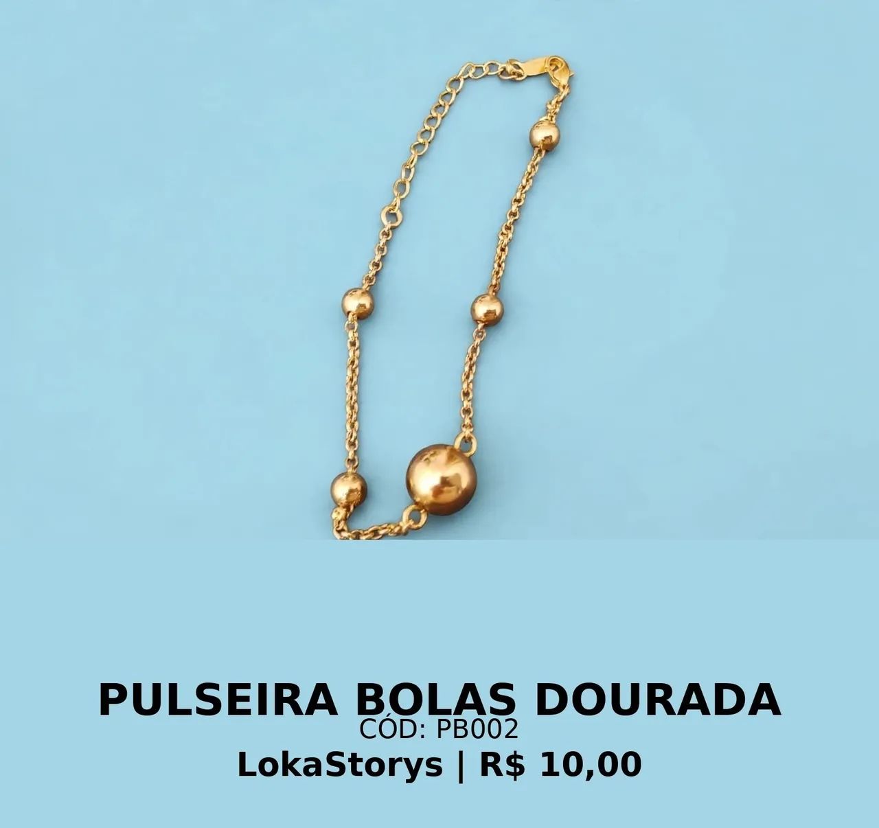 Pulseira dourada de bolinhas 