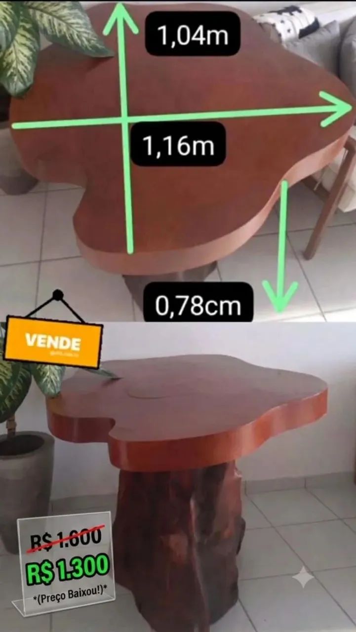 Mesa de madeira maciça  - Foto 3